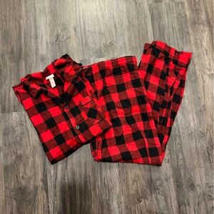 Wonder Nation Red and Black Checkered Pajama Set